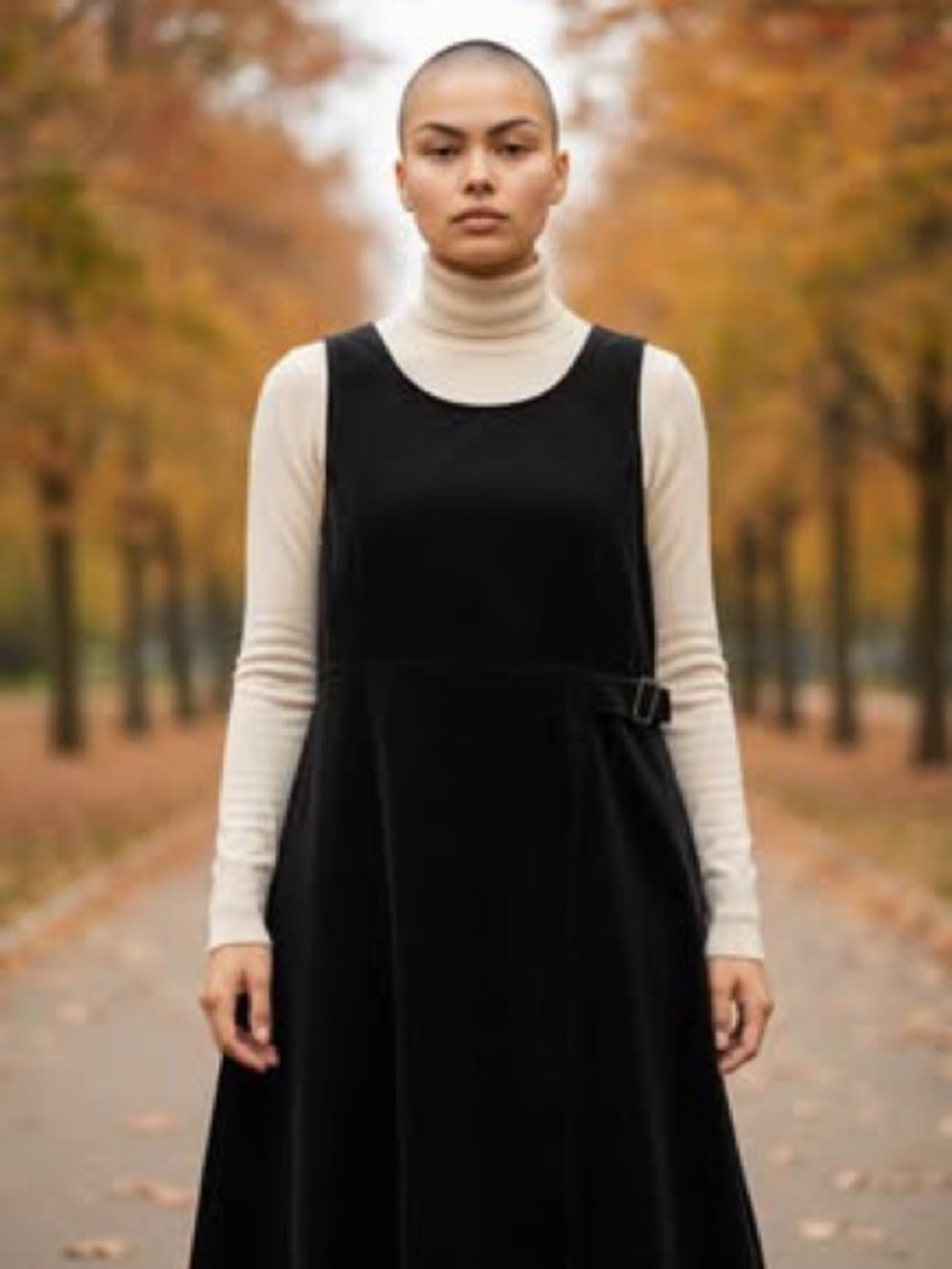 Black Faux-Wrap Microfiber Jumper- Classic Women's Layering Piece